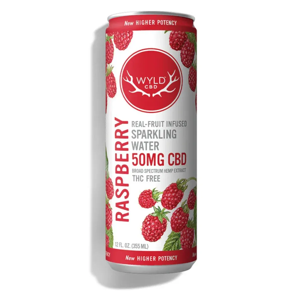 Wyld Hemp THC Sparkling Waters 12oz 50mg CBD, Flavor: Raspberry