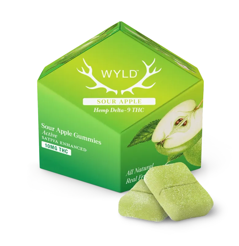 WYLD Hemp Delta 9 THC Gummies Sour Apple