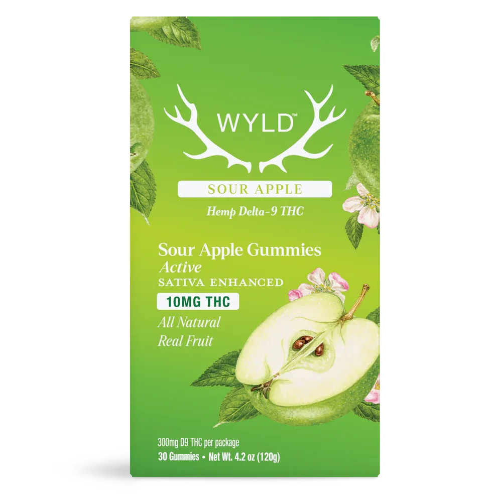 WYLD Hemp Delta 9 THC Gummies Sour Apple, Size: 30ct
