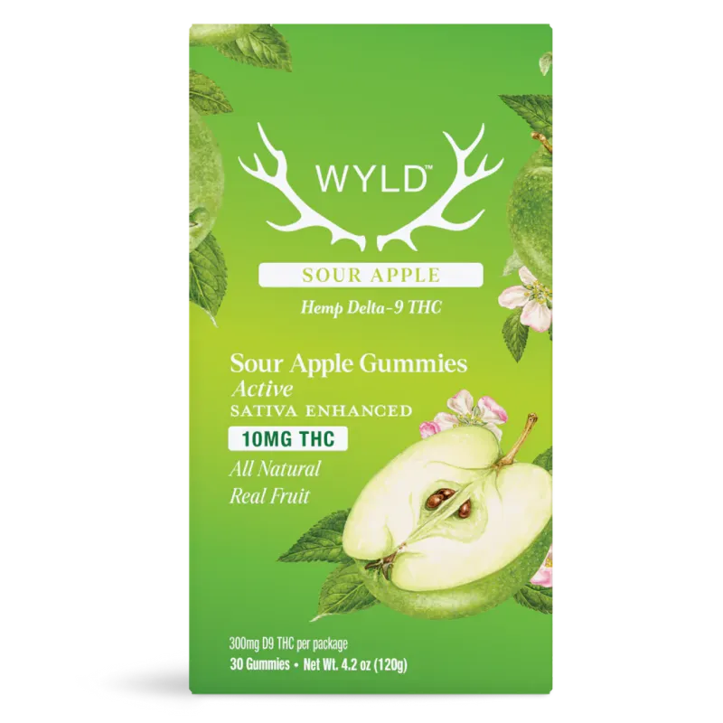 WYLD Hemp Delta 9 THC Gummies Sour Apple