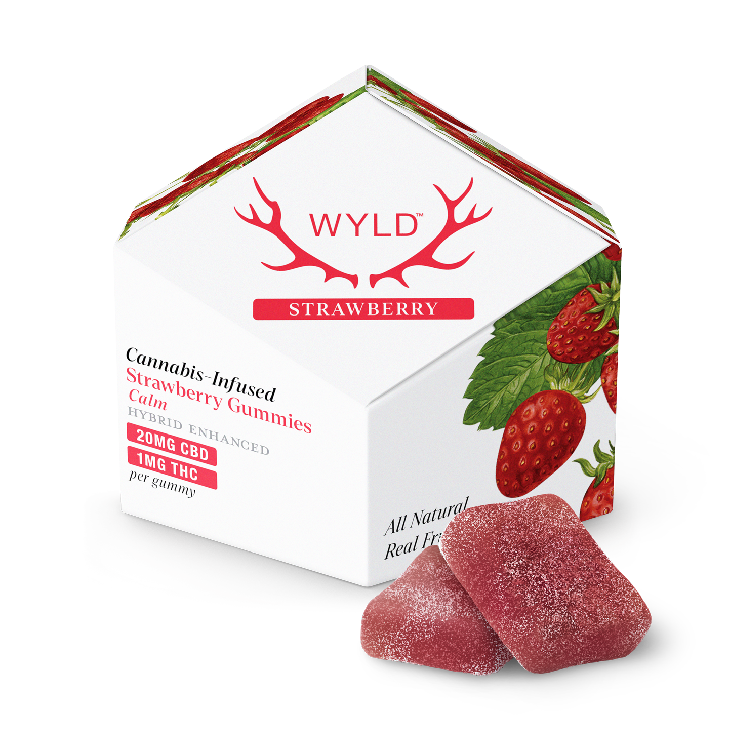 WYLD Full Spectrum Low-Dose Gummy Strawberry CBD:THC Calm