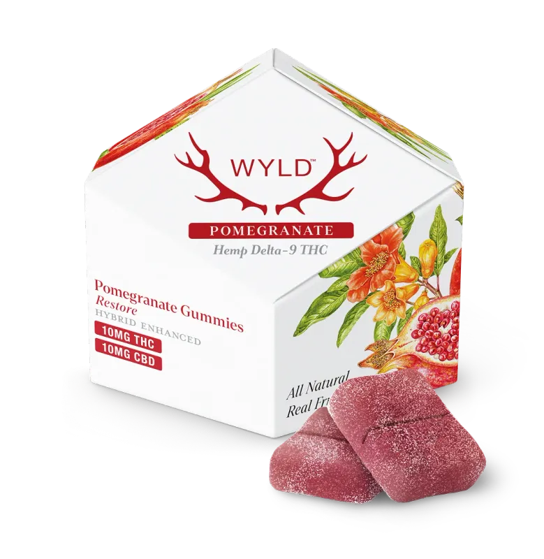 WYLD Hemp THC Select Blend Gummies Pomegranate 1:1 THC:CBD