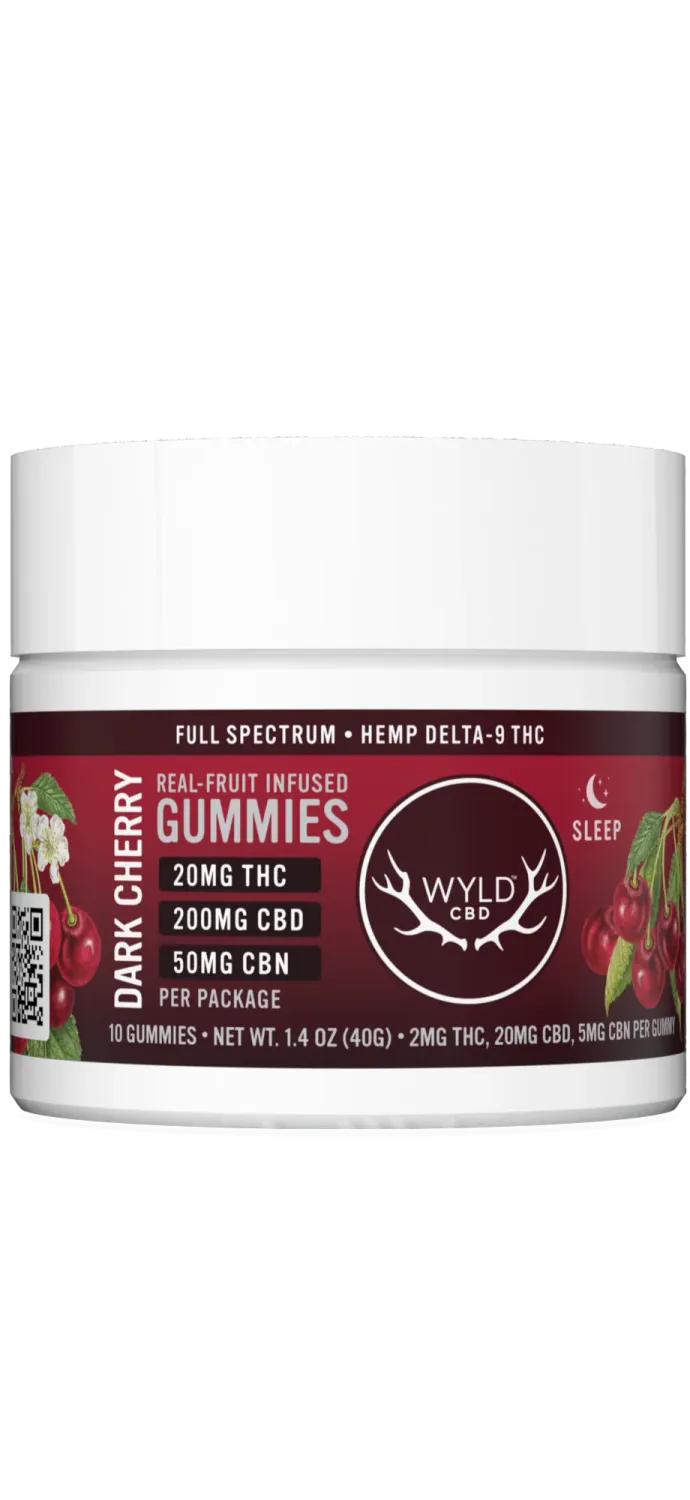 WYLD Full Spectrum Low-Dose Gummy Dark Cherry THC:CBD:CBN Rest