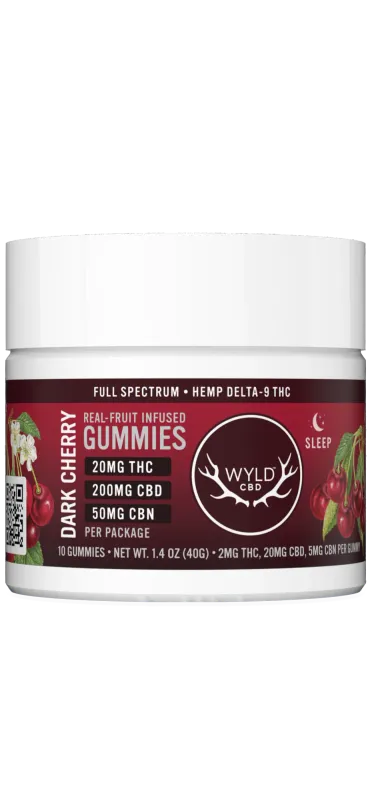 WYLD Full Spectrum Low-Dose Gummy Dark Cherry THC:CBD:CBN Rest