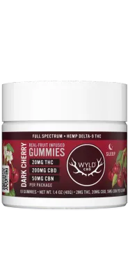 WYLD Full Spectrum Low-Dose Gummy Dark Cherry THC:CBD:CBN Rest
