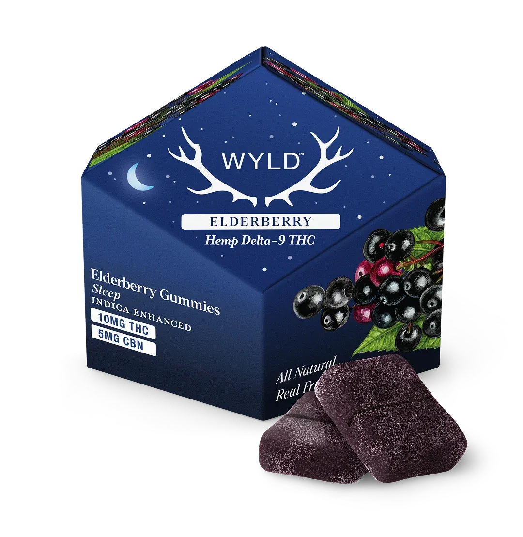 WYLD Hemp THC Select Blend Gummies Elderberry 2:1 THC:CBN Sleep