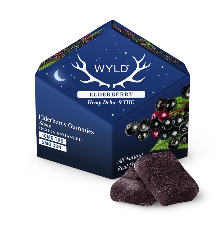 WYLD Hemp THC Select Blend Gummies Elderberry 2:1 THC:CBN Sleep