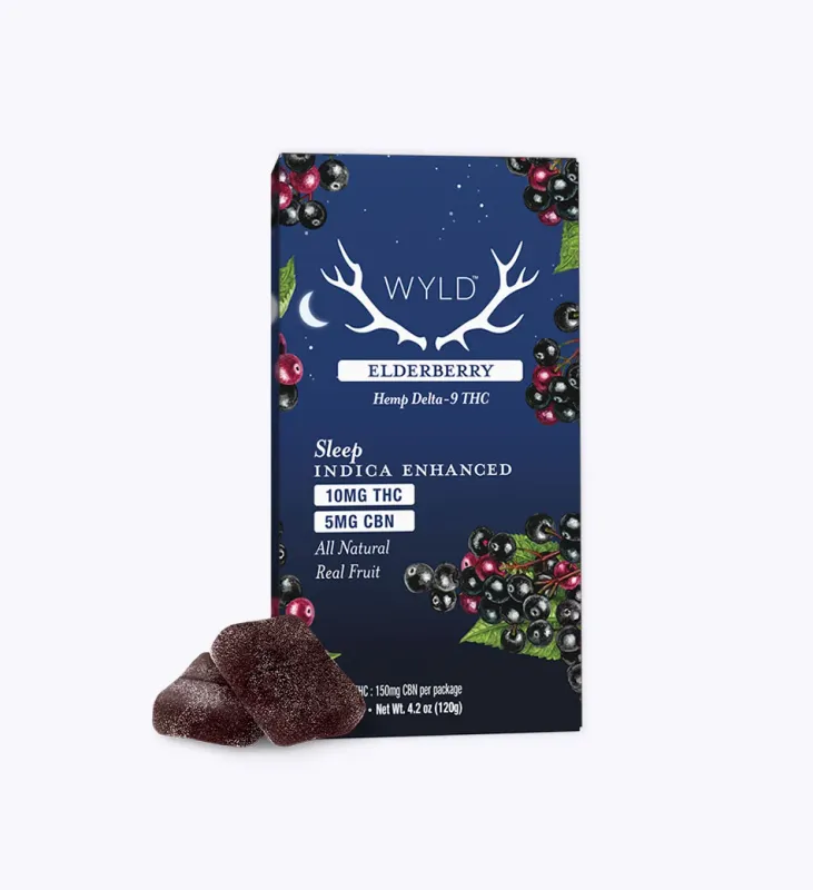 WYLD Hemp THC Select Blend Gummies Elderberry 2:1 THC:CBN Sleep