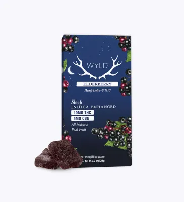WYLD Hemp THC Select Blend Gummies Elderberry 2:1 THC:CBN Sleep