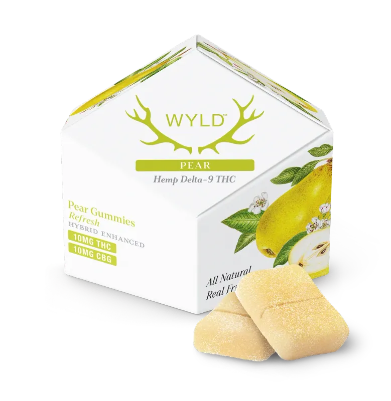 WYLD Hemp THC Select Blend Gummies Pear 1:1 THC:CBG Refresh