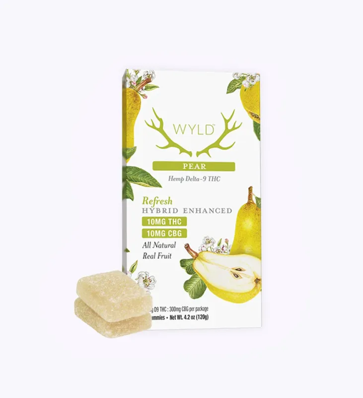 WYLD Hemp THC Select Blend Gummies Pear 1:1 THC:CBG Refresh