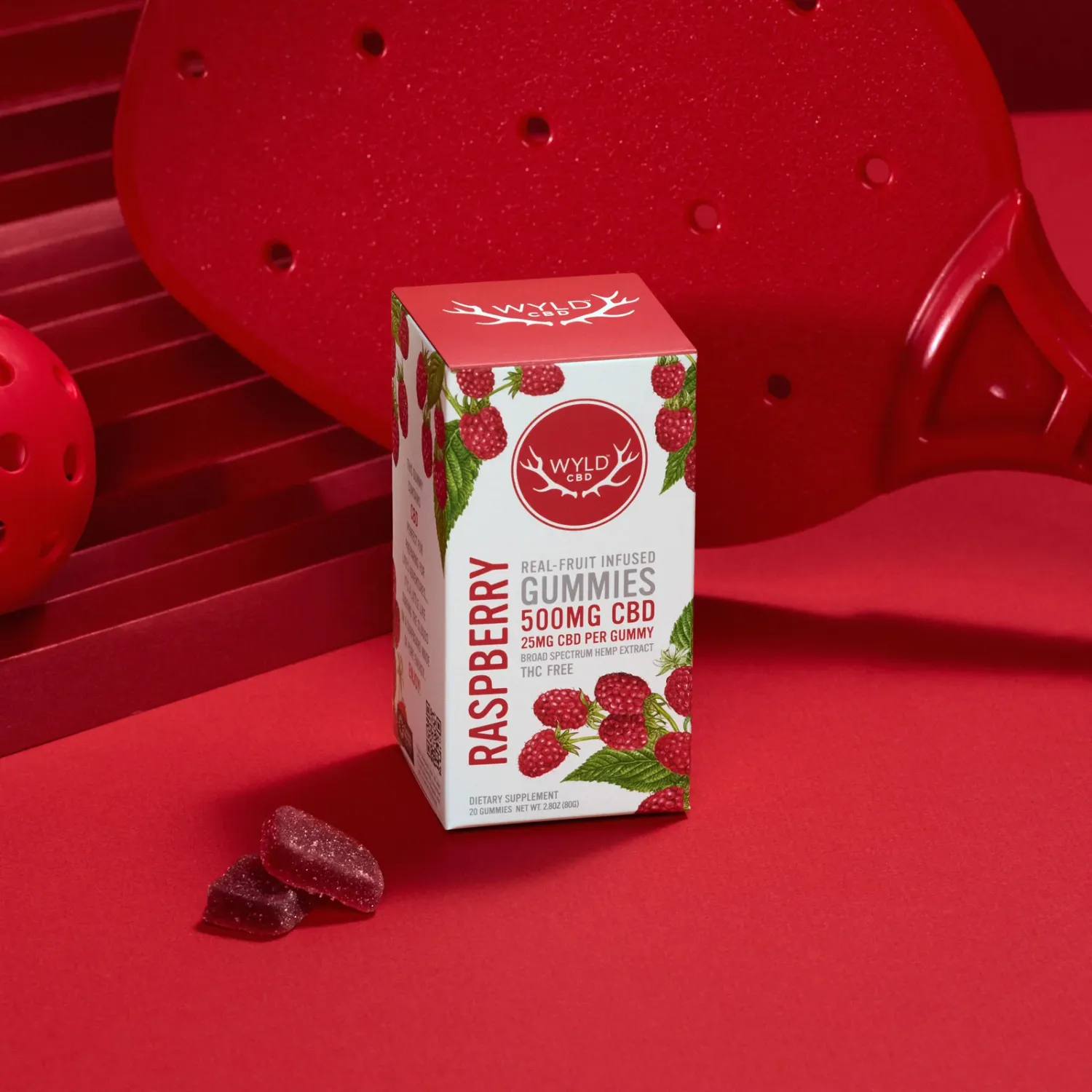 WYLD THC Free Blend Gummy Raspberry CBD