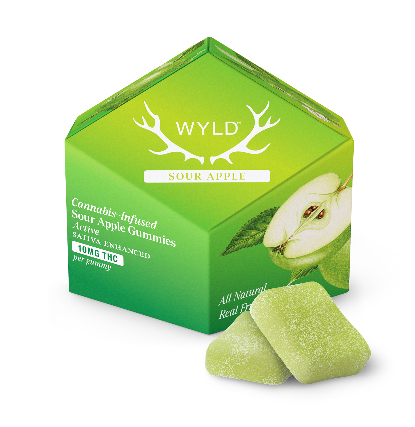 WYLD Full Spectrum Low-Dose Gummy Sour Apple CBD:CBG:THC Active