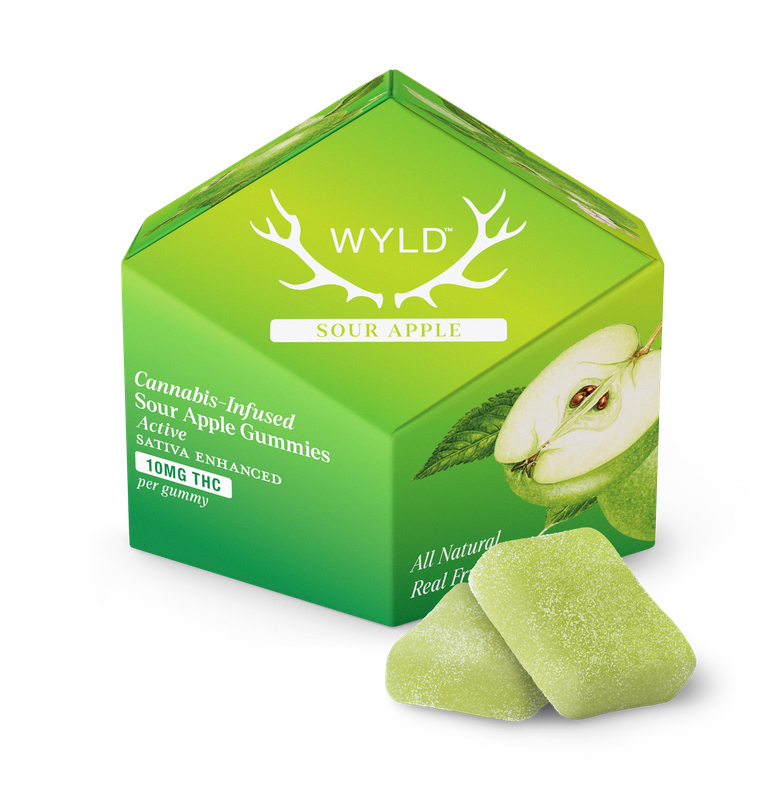WYLD Full Spectrum Low-Dose Gummy Sour Apple CBD:CBG:THC Active