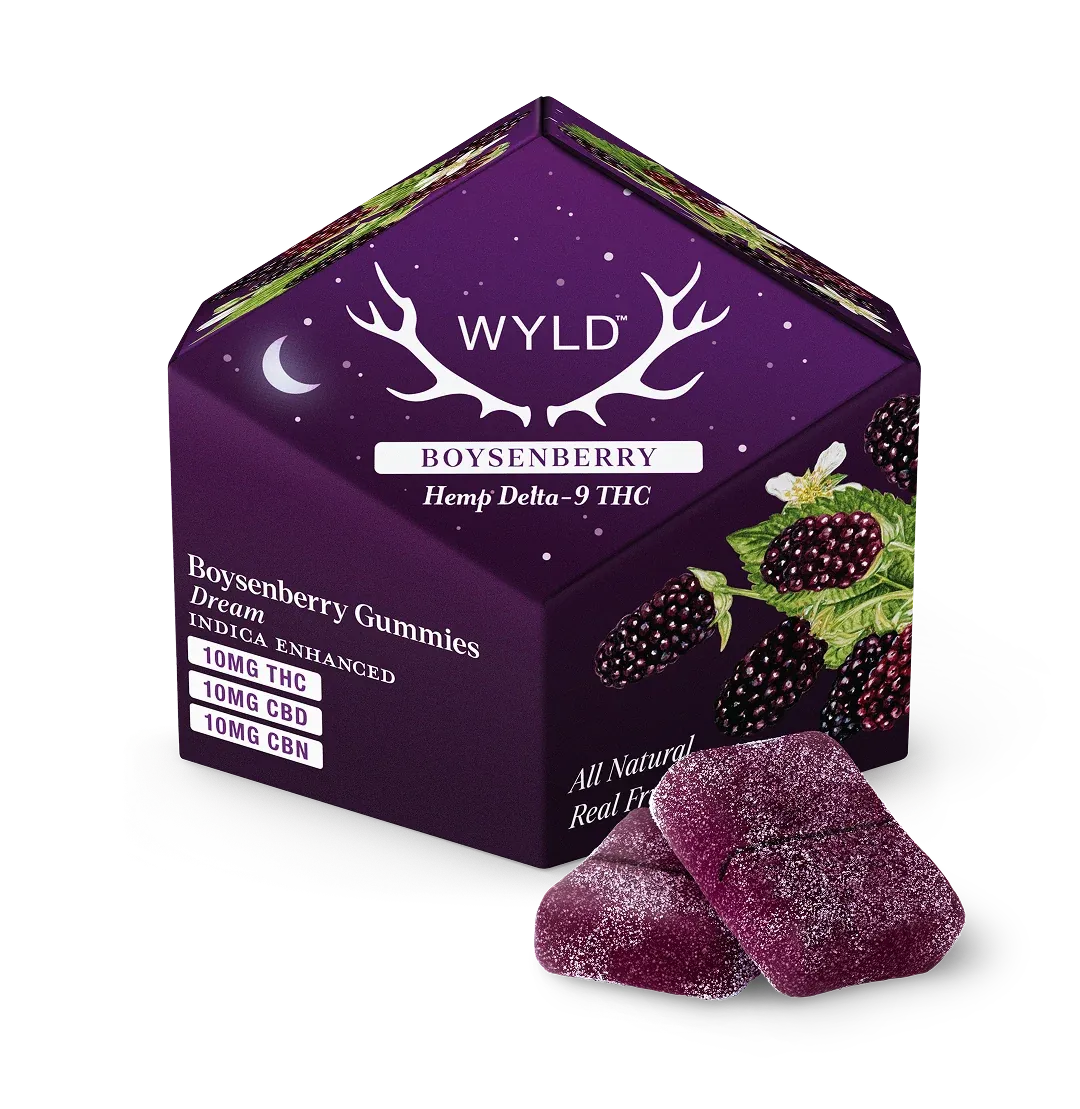 WYLD Hemp THC Select Blend Gummies Boysenberry 1:1:1 THC:CBD:CBN Dream, Size: 10ct