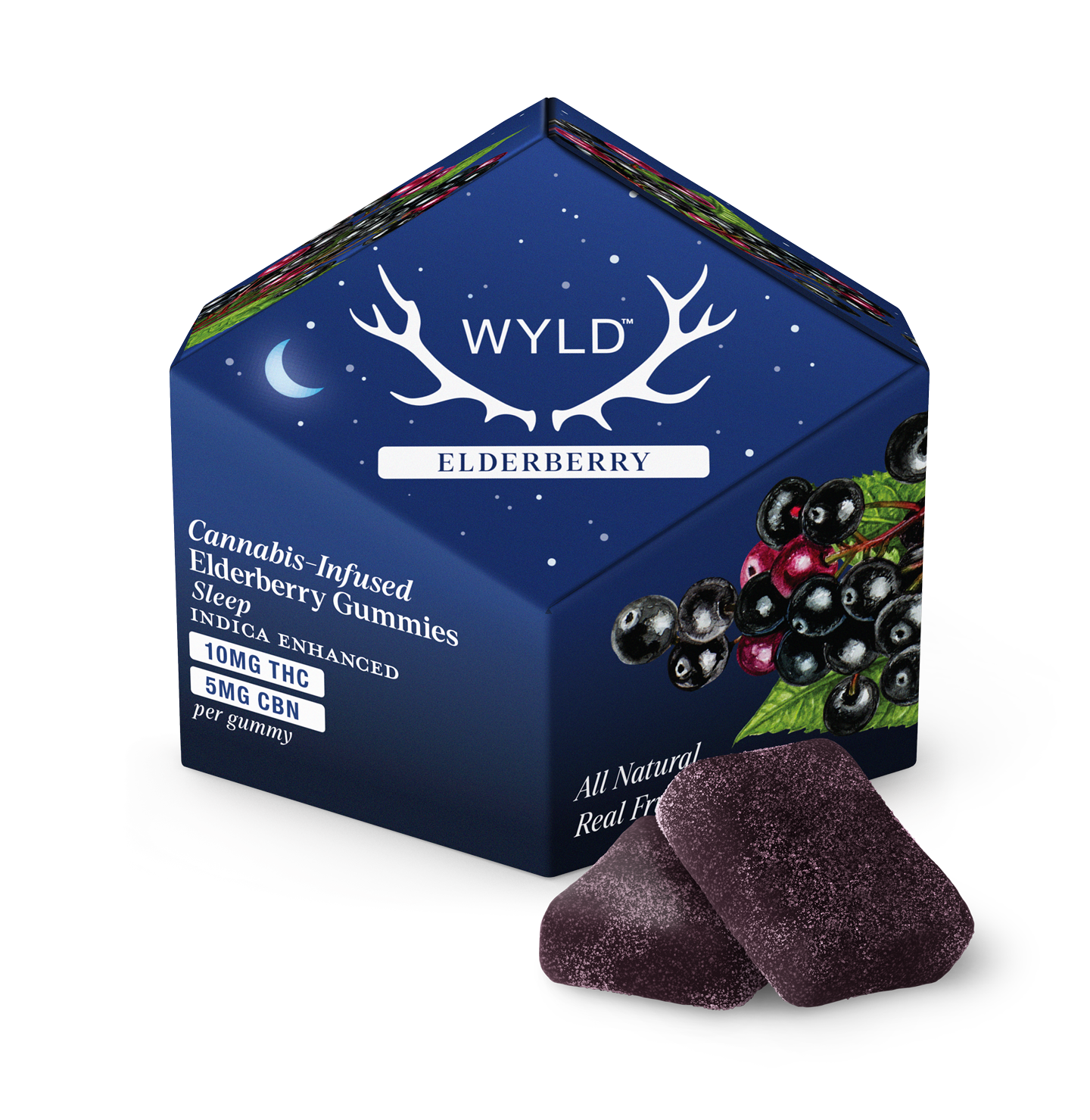 WYLD THC Free Blend Gummy Elderberry 5:1 CBD:CBN, Size: 10ct