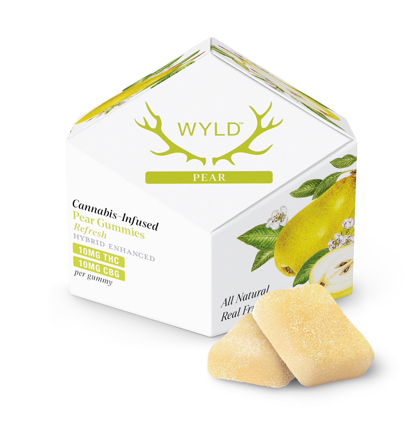 WYLD THC Free Blend Gummy Pear 2:1 CBD:CBG