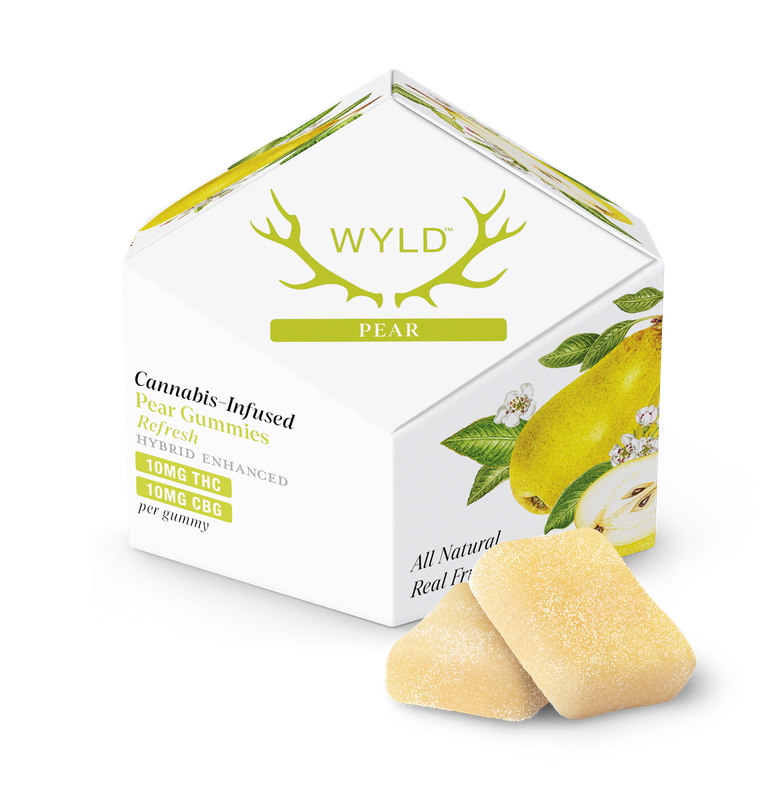 WYLD THC Free Blend Gummy Pear 2:1 CBD:CBG