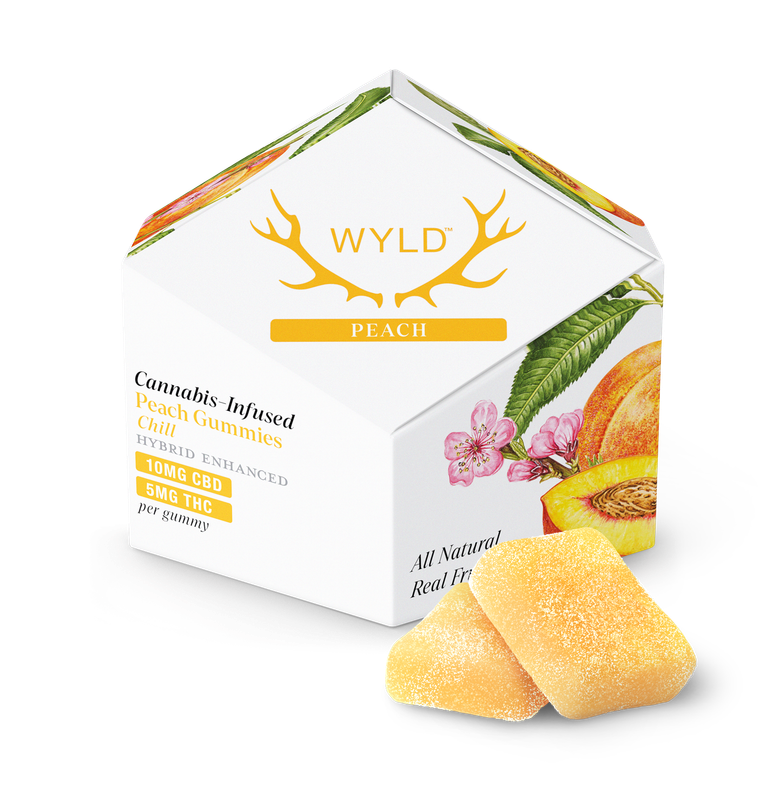 WYLD THC Free Blend Gummy  Peach 2:1 CBD:CBC