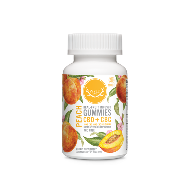 WYLD THC Free Blend Gummy  Peach 2:1 CBD:CBC