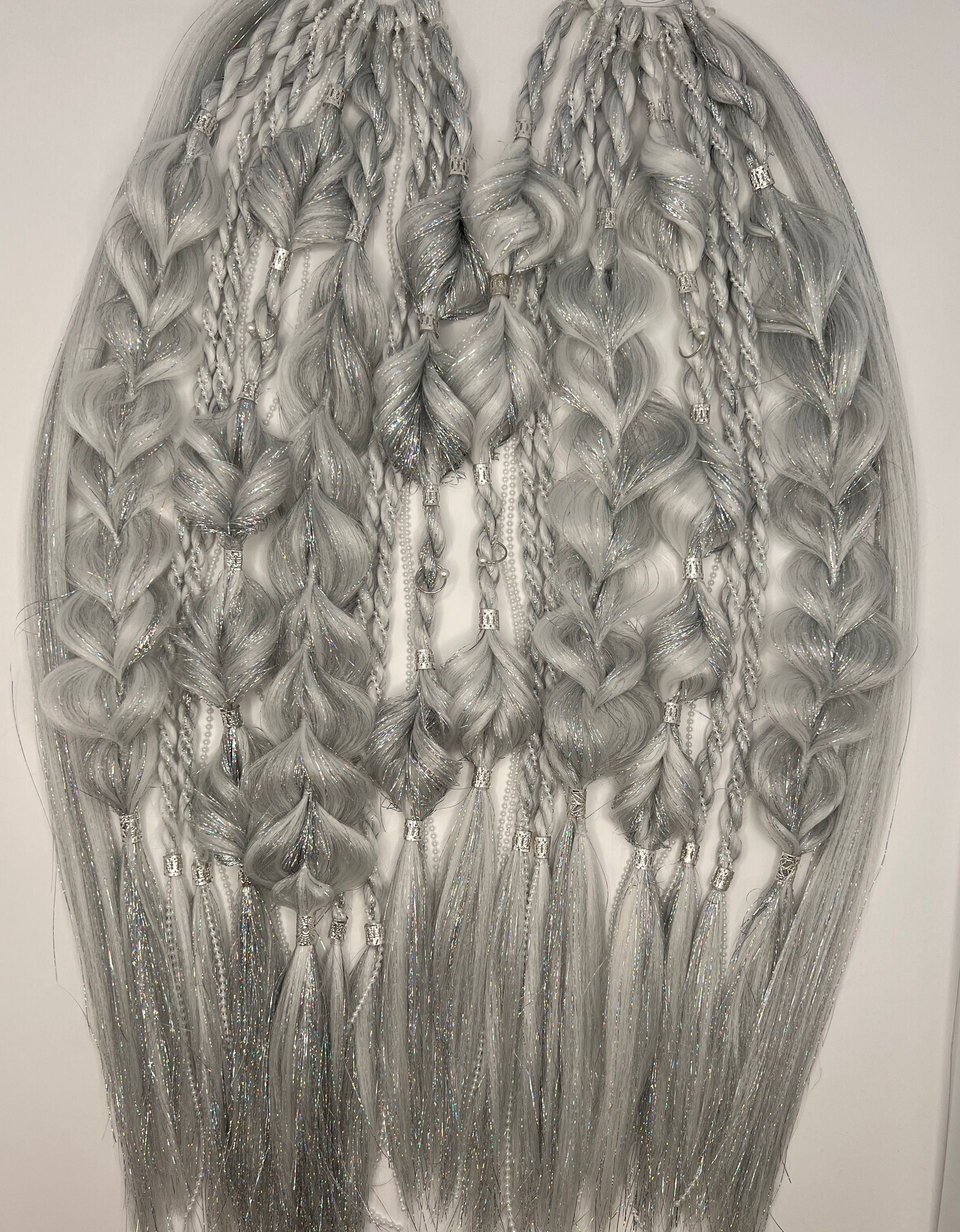 Silver with Tinsel Pearls Set