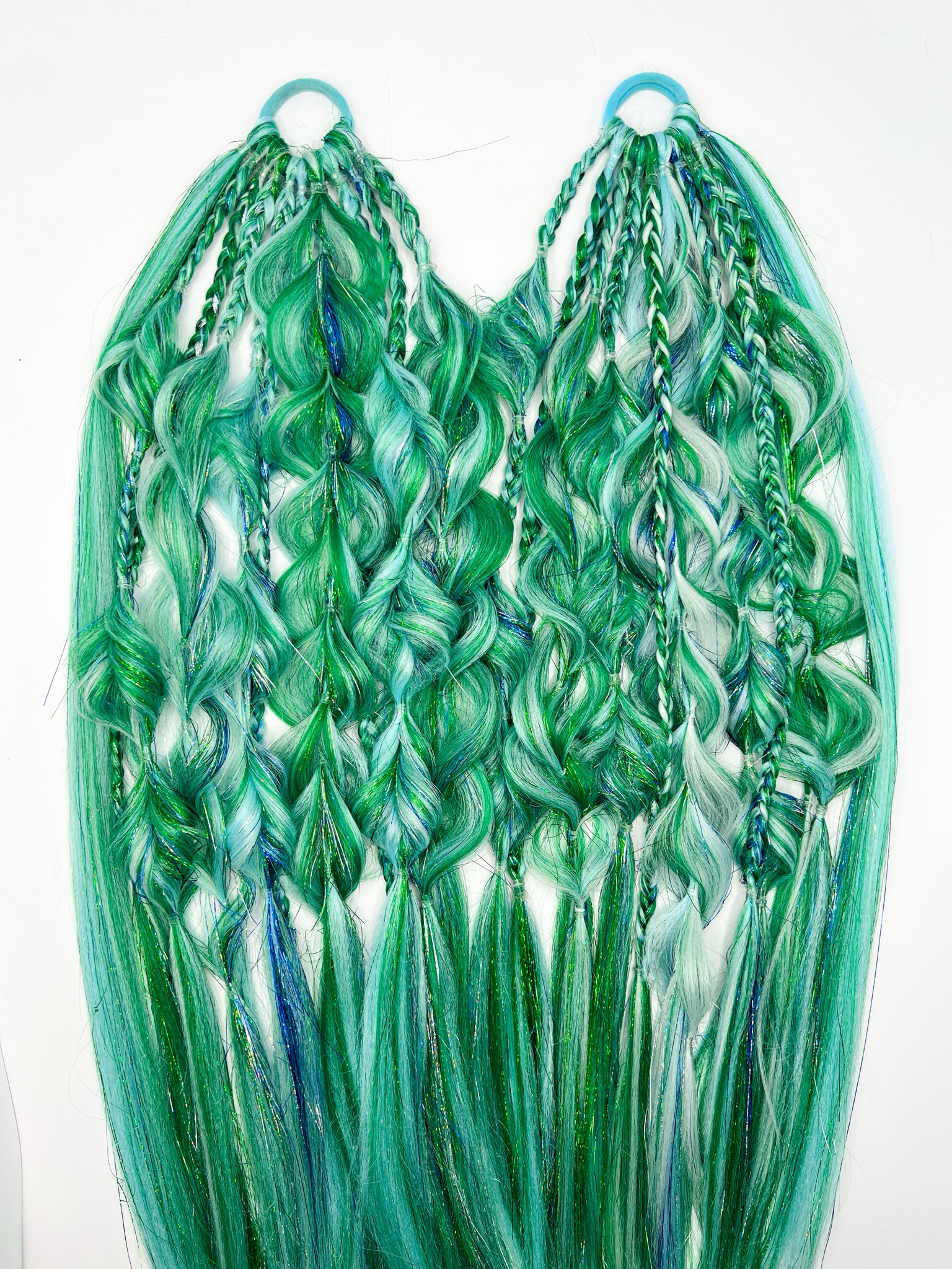 Blue & Green Tinsel Set