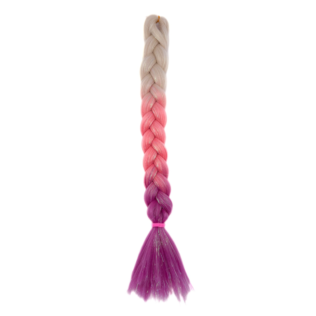 Unicorn Tea Party - Ombré Braiding Hair With Holographic Tinsel