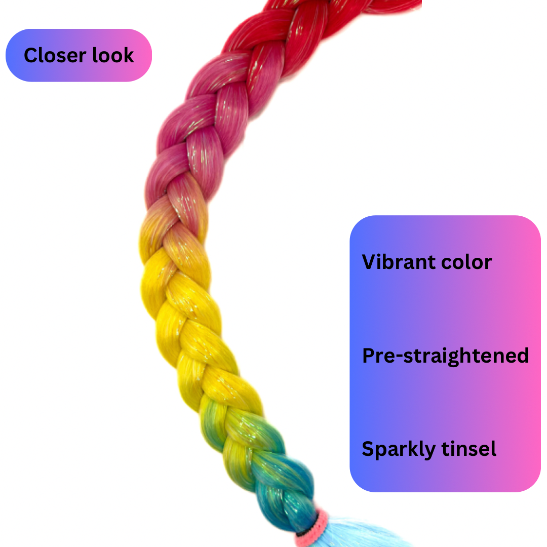 Birds Of Paradise - Rainbow Braiding Hair With Holographic Tinsel