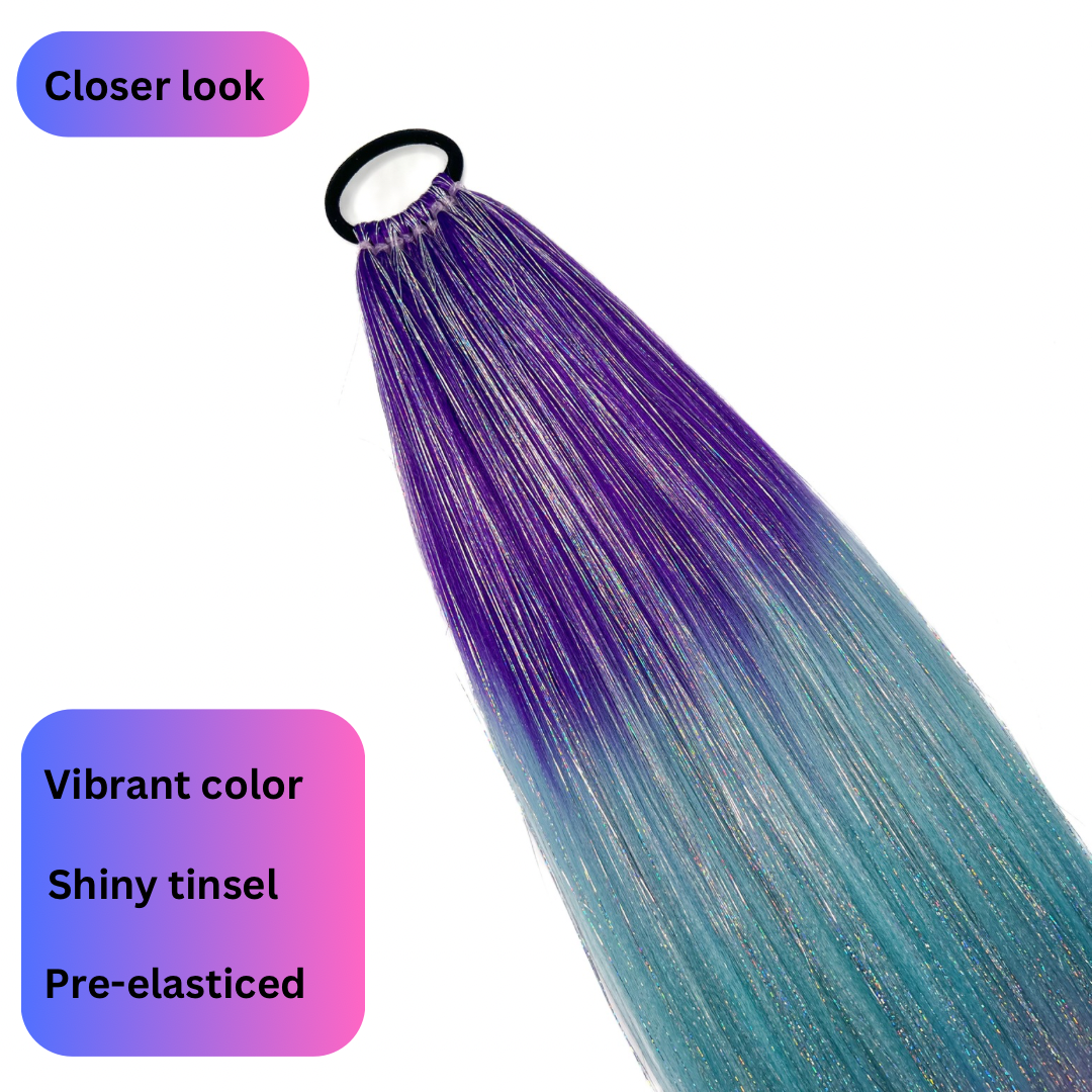 Midnight Moon - Ombré Purple Instant Pony With Tinsel