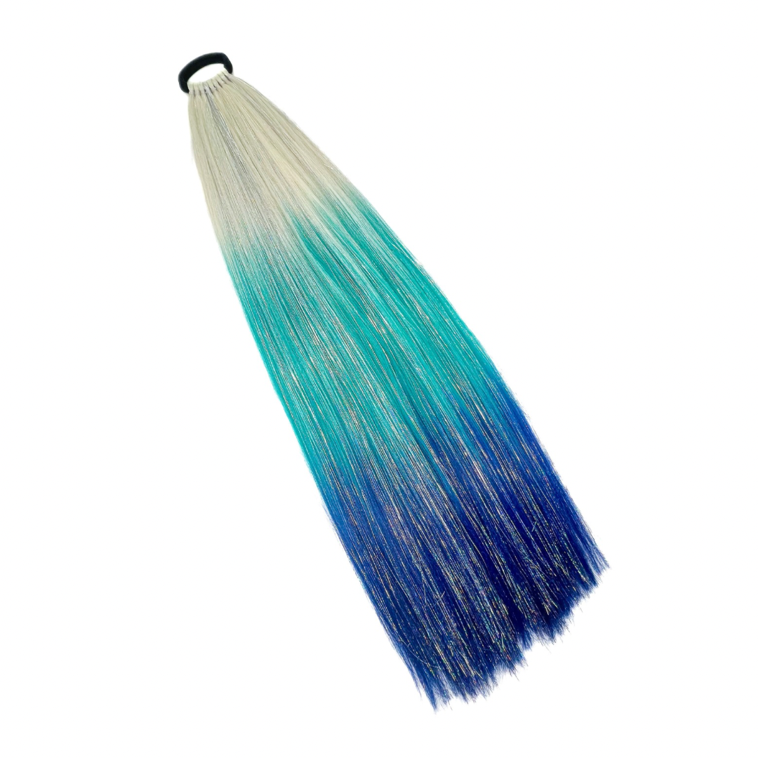 Winter Frost - Ombré Blue Instant Pony With Tinsel