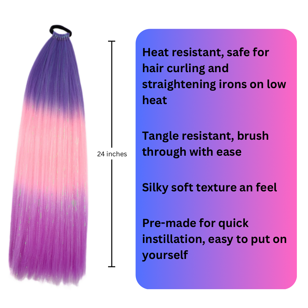 PLURple - Ombré Purple Instant Pony With Tinsel