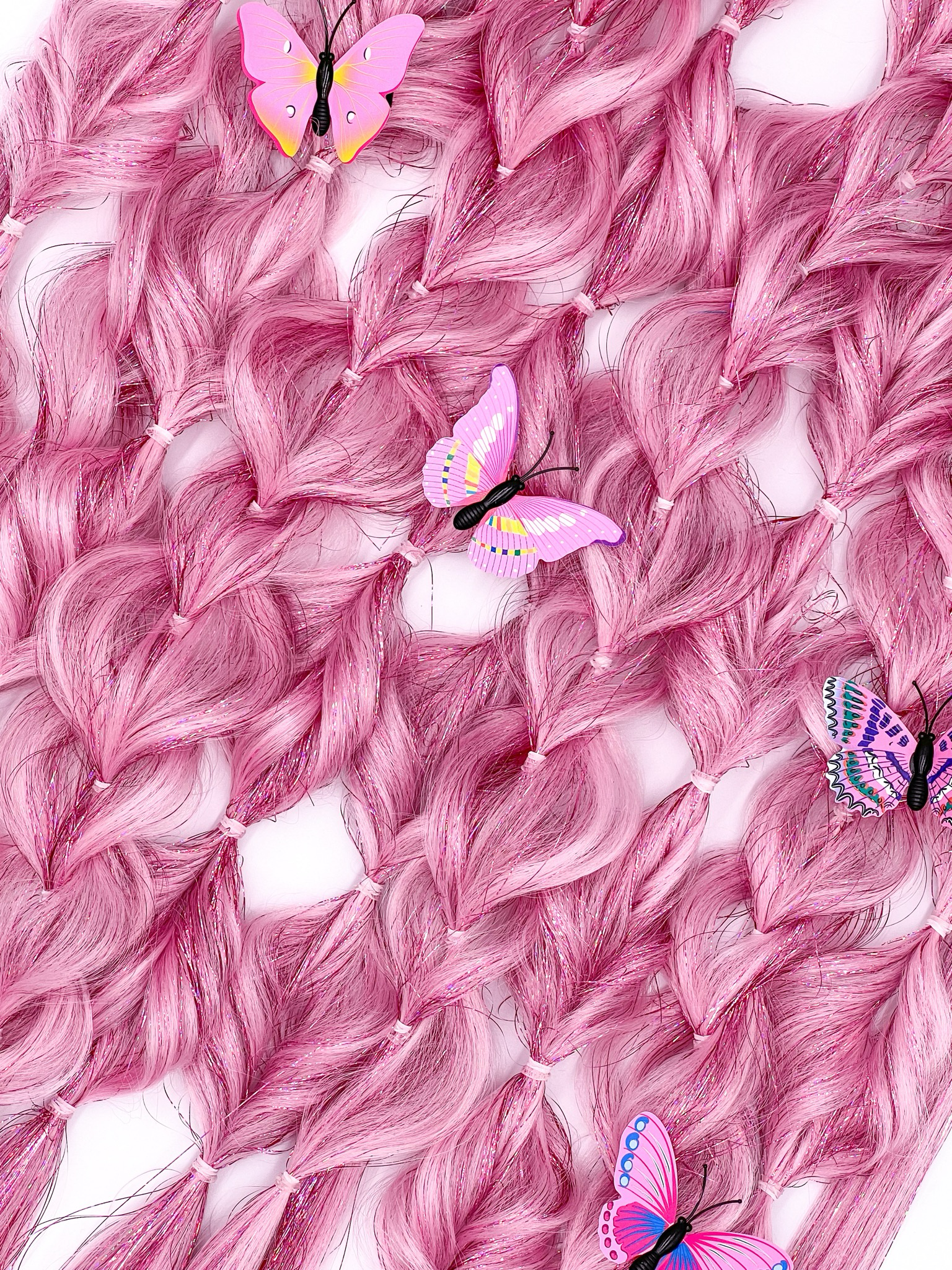 Pink Butterfly Tinsel Set