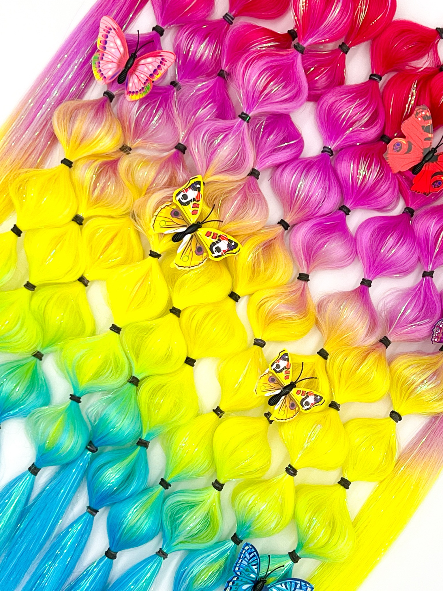 Rainbow Butterfly Tinsel Set