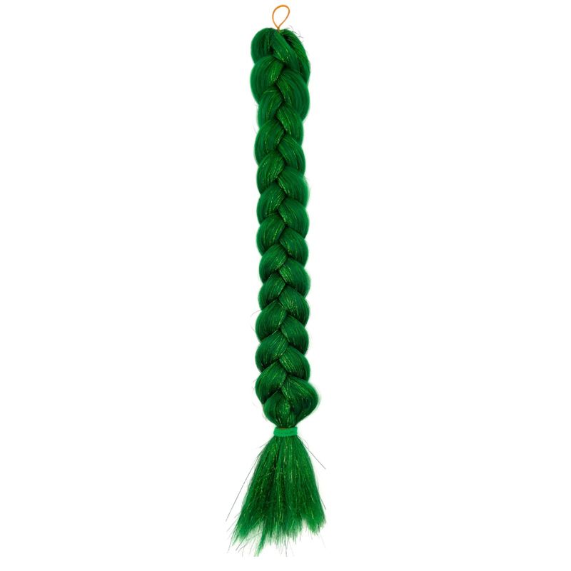 Emerald - Green Braiding Hair With Green Tinsel