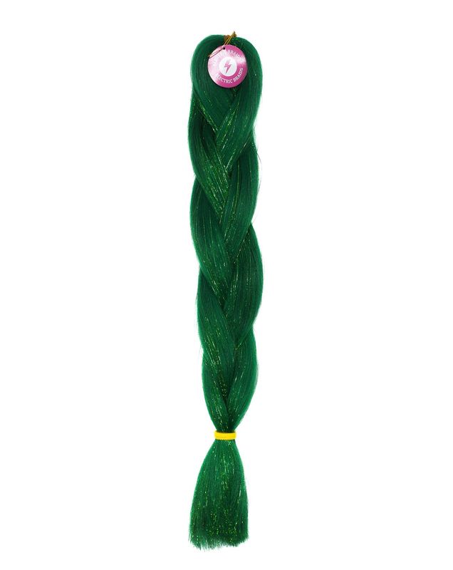 Emerald - Green Braiding Hair With Green Tinsel Emerald - Green Braiding Hair With Green Tinsel