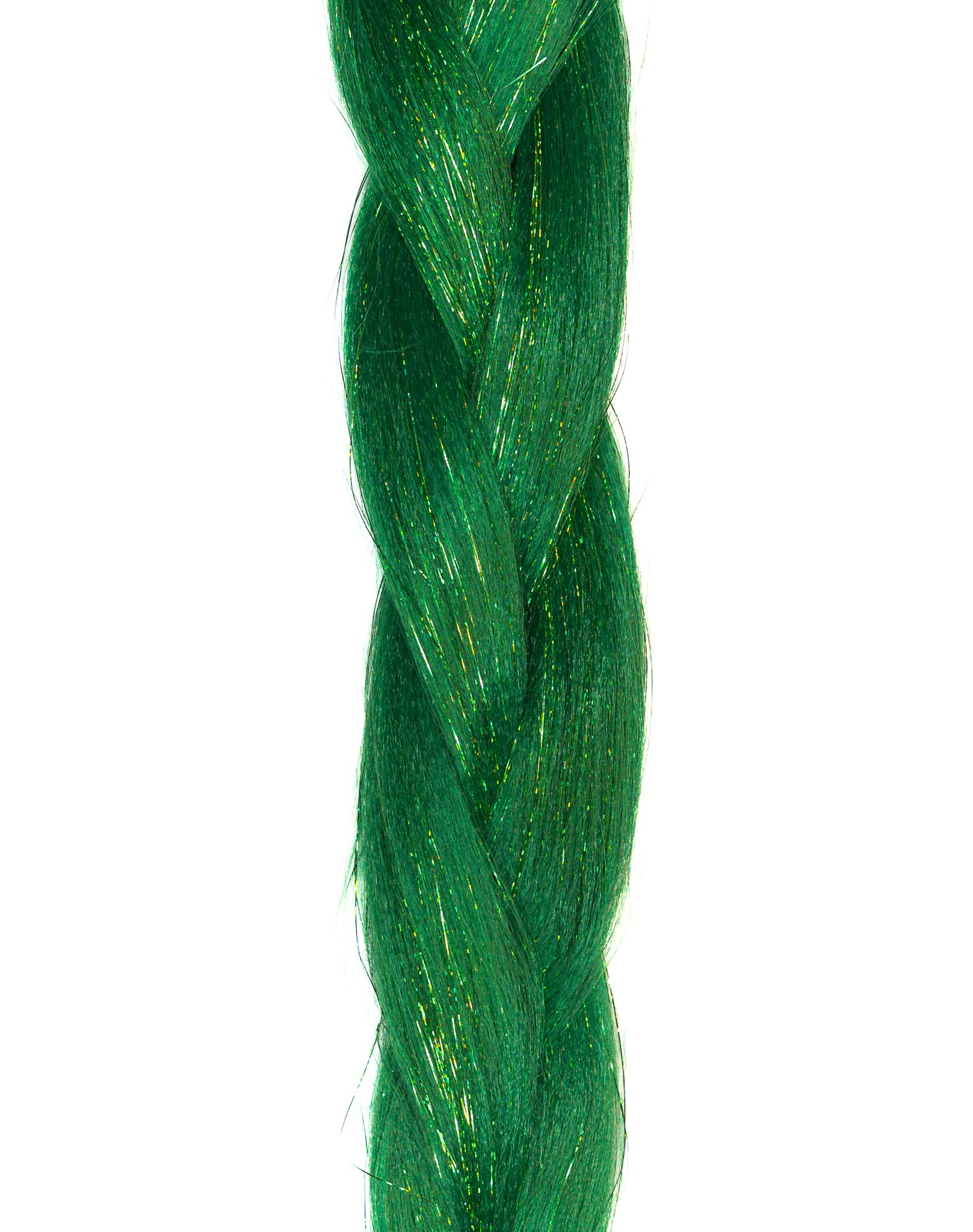 Emerald - Green Braiding Hair With Green Tinsel