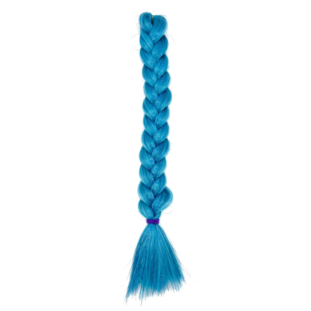Aquamarine - Aqua Blue Braiding Hair With Blue Tinsel