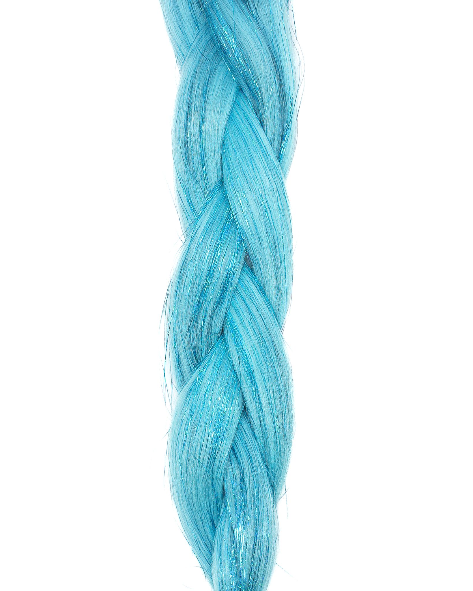 Aquamarine - Aqua Blue Braiding Hair With Blue Tinsel