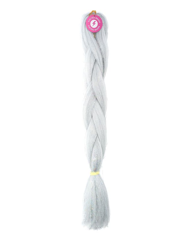 Diamonds - White Braiding Hair With Silver Tinsel Diamonds - White Braiding Hair With Silver Tinsel