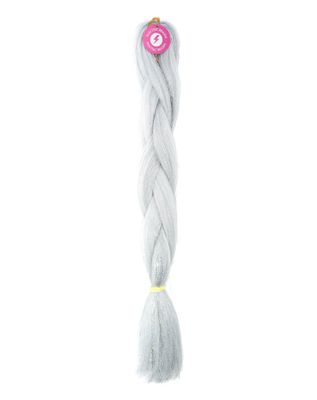 Diamonds - White Braiding Hair With Silver Tinsel