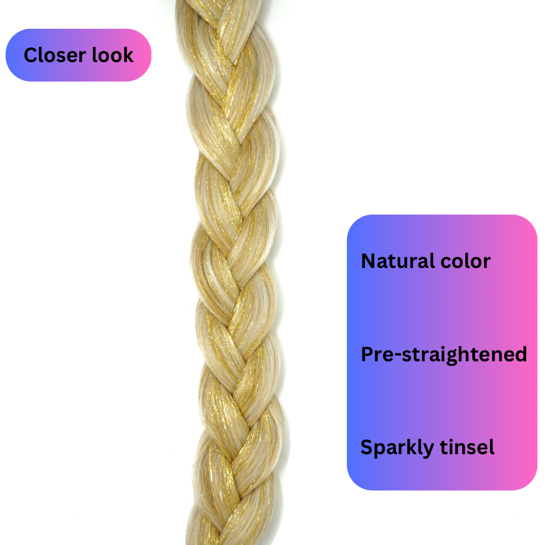 Topaz - Blonde Braiding Hair With Gold Tinsel