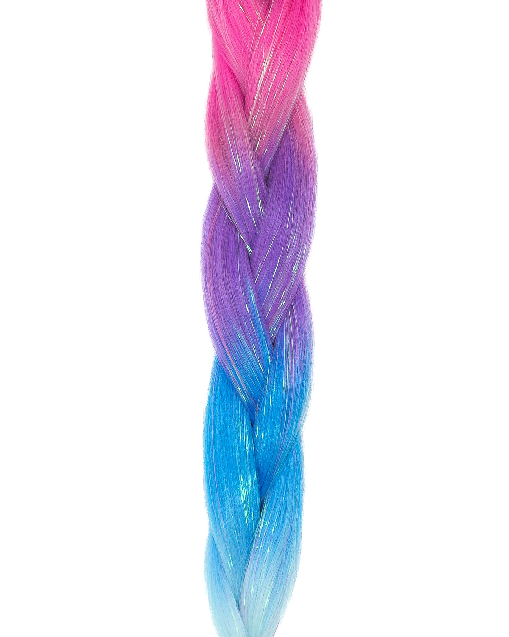 Candy Land - Ombré Braiding Hair With Holographic Tinsel