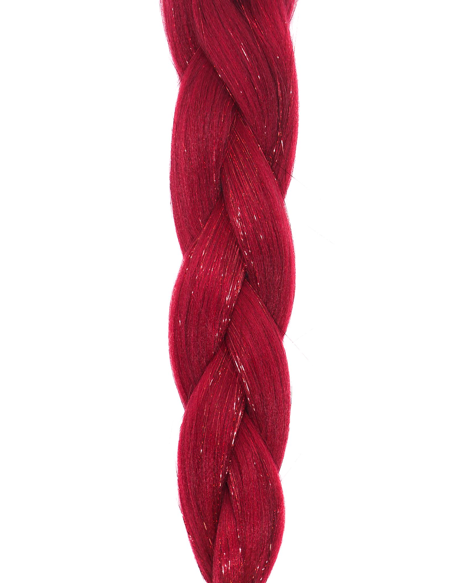 Ruby - Red Braiding Hair With Red Tinsel