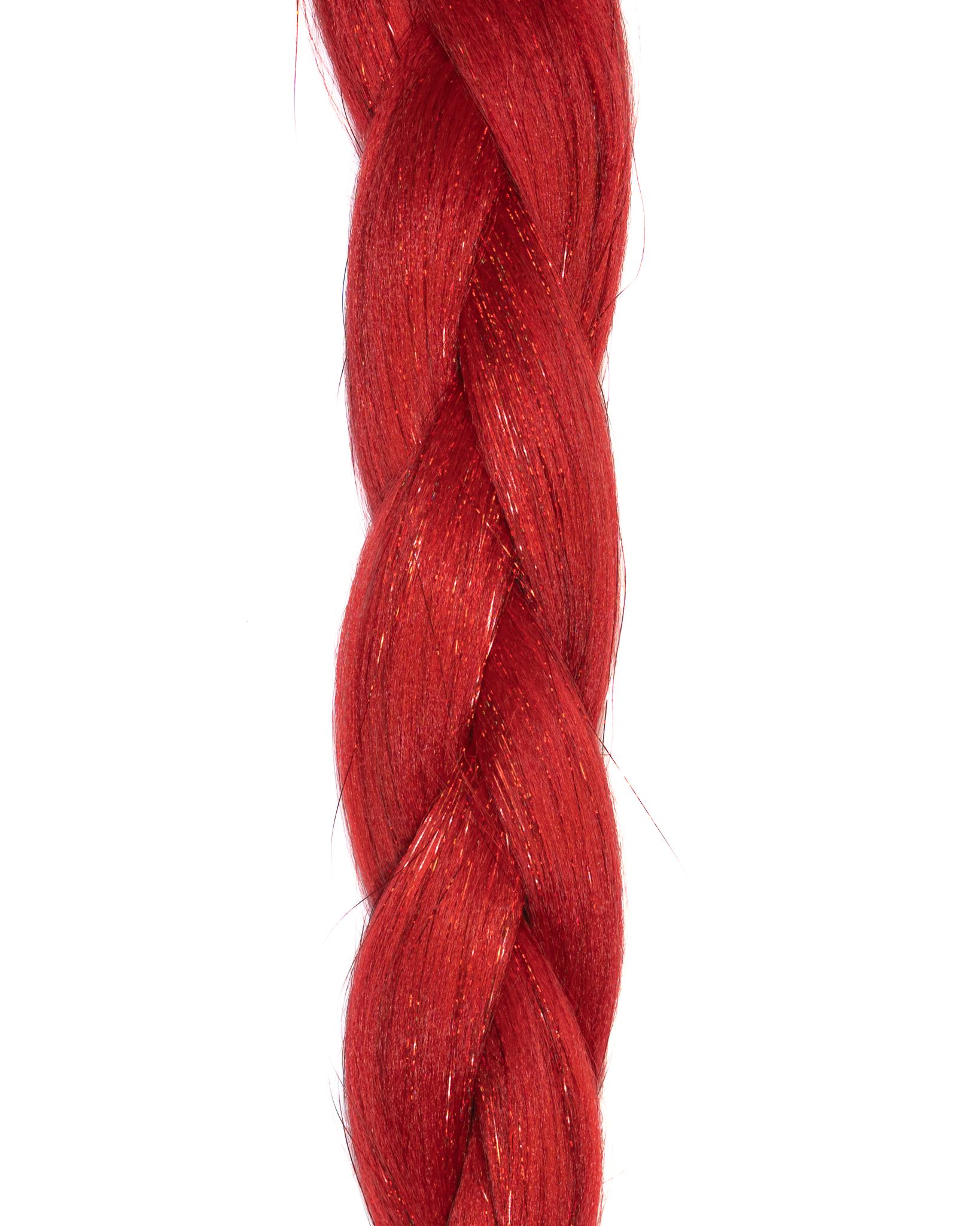Ruby - Red Braiding Hair With Red Tinsel