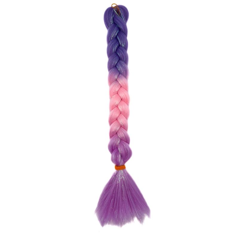 Cotton Candy - Ombré Braiding Hair With Holographic Tinsel