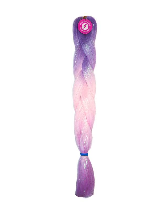 Cotton Candy - Ombré Braiding Hair With Holographic Tinsel Cotton Candy - Ombré Braiding Hair With Holographic Tinsel