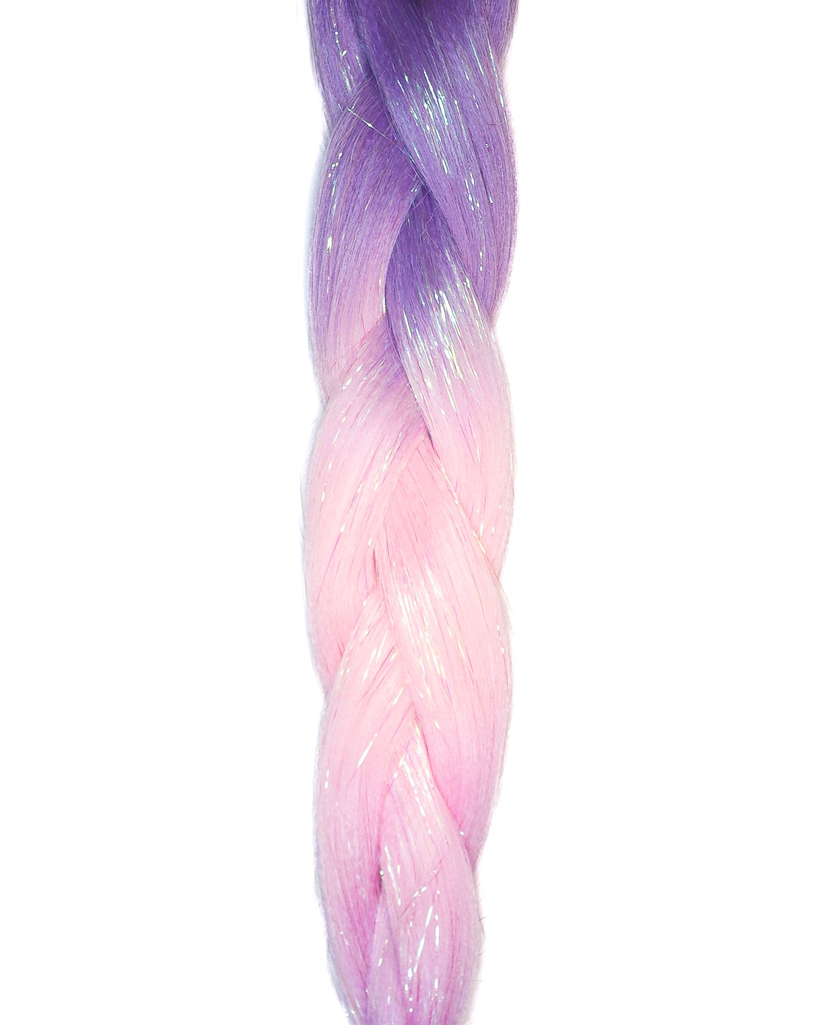 Cotton Candy - Ombré Braiding Hair With Holographic Tinsel