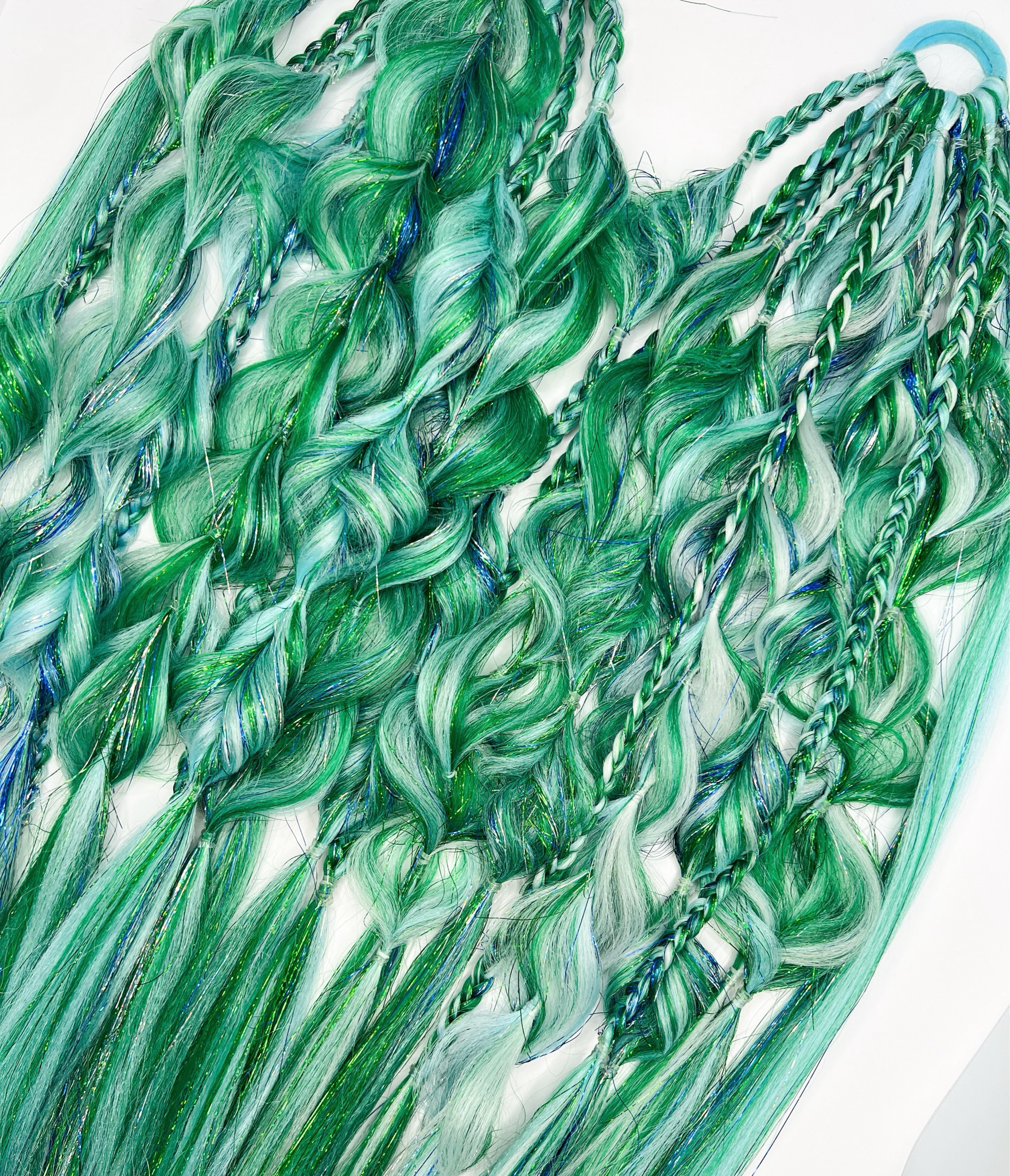 Blue & Green Tinsel Set