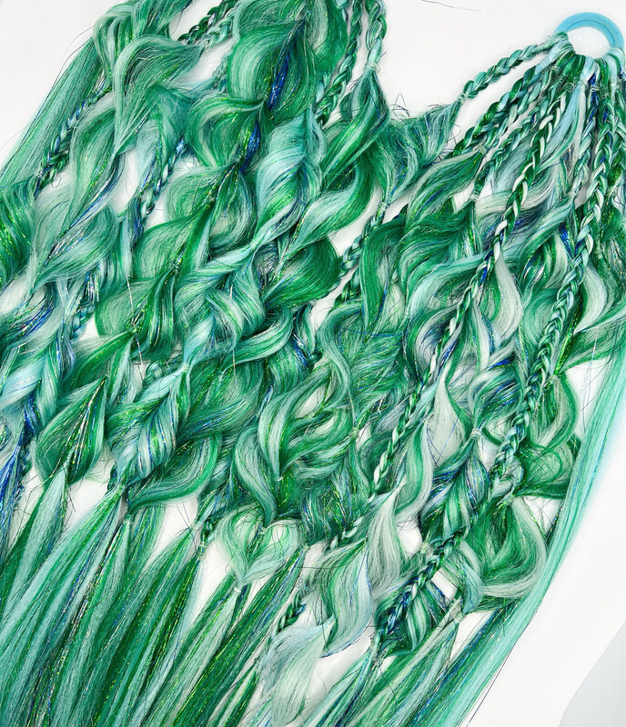 Blue & Green Tinsel Set