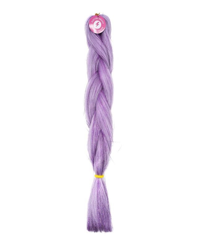 Amethyst - Purple Braiding Hair With Purple Tinsel Amethyst - Purple Braiding Hair With Purple Tinsel